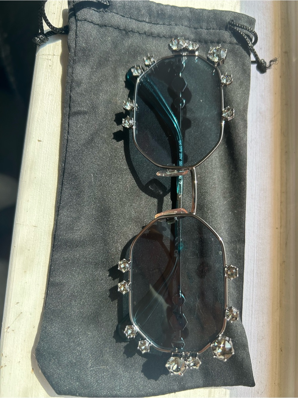 Swarovski SK0376 (Geometric / Hexagonal Crystal) sunglasses